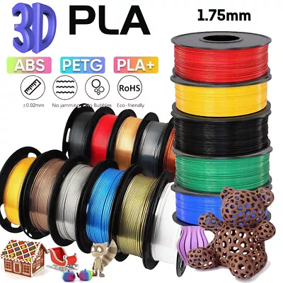 PLA+ SILK PETG PLA ABS 1.75mm 3D Printer Filament >1KG Neatly Wound Eco-friendly • $19.24